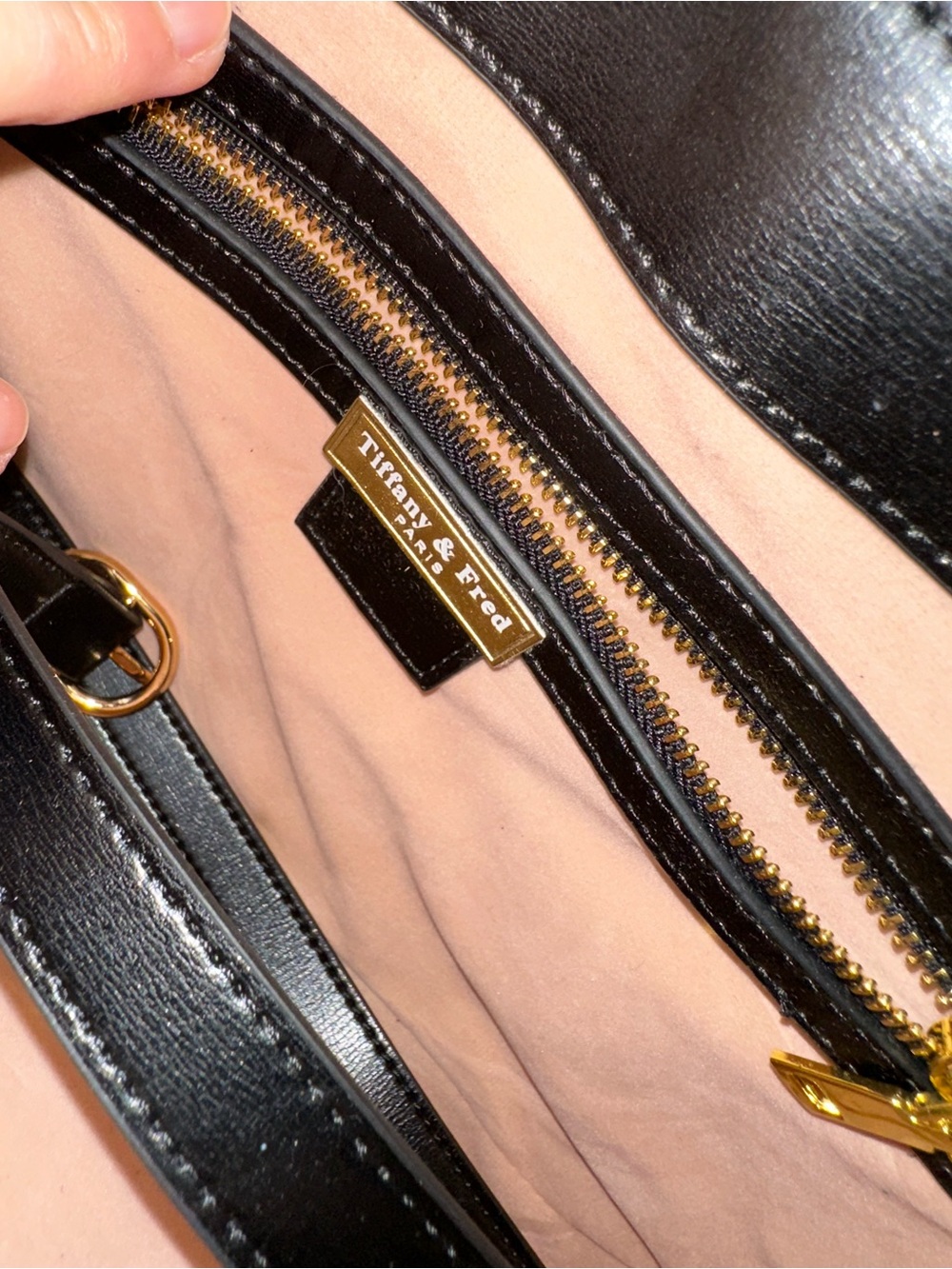 Tiffany & Fred Paris Smooth Black Leather Hobo Bag